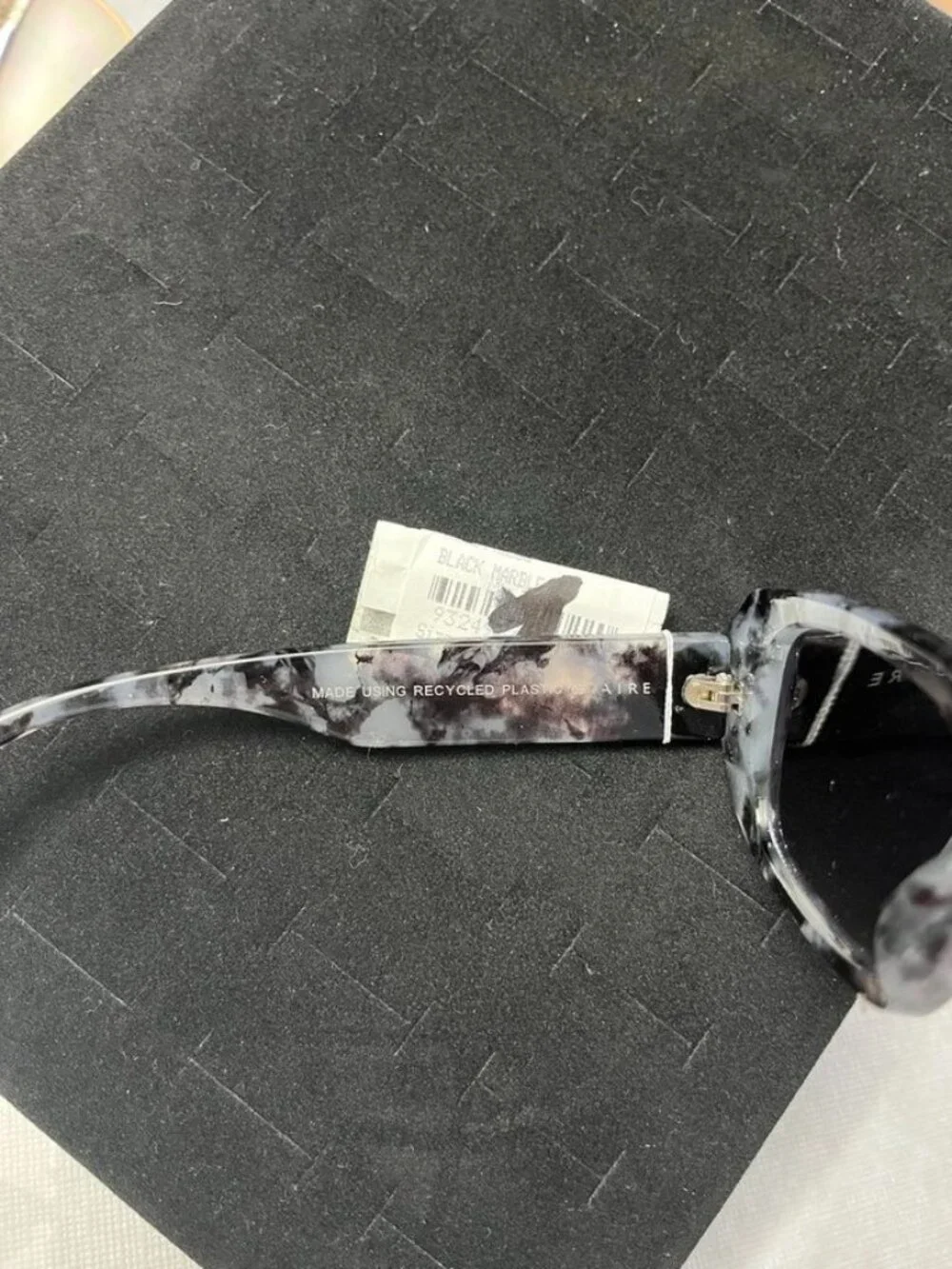 AIRE Ascendant Rectangular Sunglasses Marbled Black Gray Smoke Lens